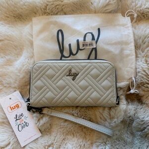 Lug Whirly Matte Luxe VL RFID Wristlet Wallet- Pebble- NWT